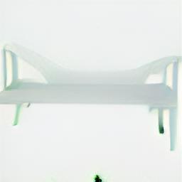 generated: a white plastic bench with a high arched back #5